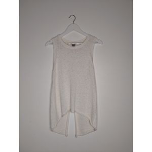 Tristan Cream Sleeveless Sweater With Back Split